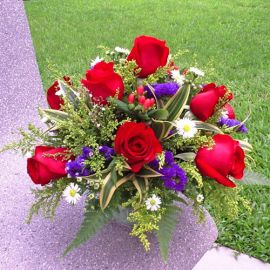 12 Red Roses All-Round Table Arrangement