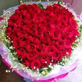 99 Red Roses Handbouquet (Heart Shape)