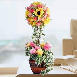 Artificial Flowers Topiary Arrangement