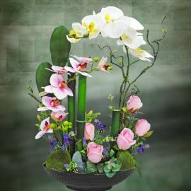 Artificial Phalaenopsis Orchid Table arrangement.