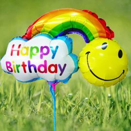 Add-on 33cm x 23cm ( Happy Birthday Day) Rainbow Balloon