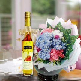 Honey With Hydrangeas & Carnations HandBouquet