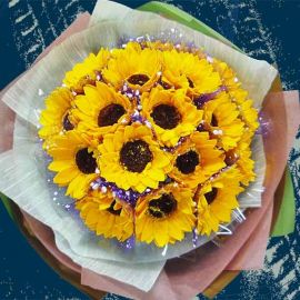 18 SOAP Sunflower HandBouquet ( Flowers Made By Soap )