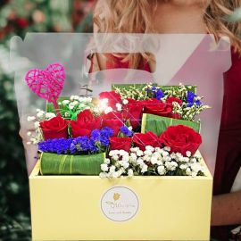 10 Red Roses in Hand Carry Gift Box